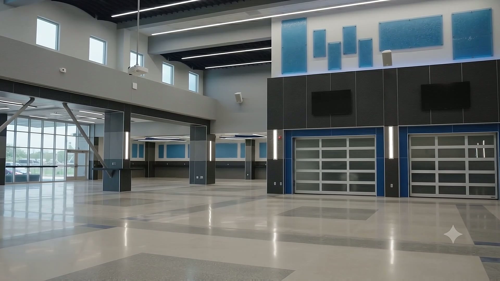 Lobby corporativo terminado en un proyecto DEM